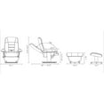 thumbnail image 2 of Pemberly Row Contemporary Gray Leather Swivel Recliner with Matching Ottoman, 2 of 5