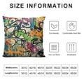 thumbnail image 5 of COMIO  Square Throw Pillow Covers Graffiti Messy Alphabet Spray Paint Design Pillow Cases Decorative for Home Bedroom Sofa Pillowcases Standard, 5 of 5