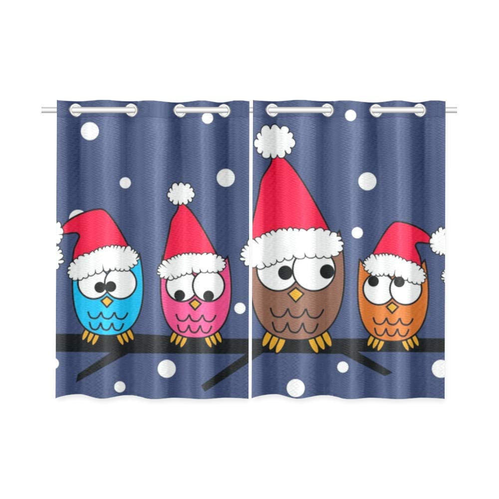 Mkhert Merry Christmas Blackout Window Curtain Kitchen Curtain 26X39