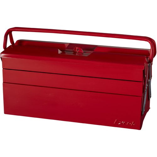 GREAT QUALITY RED PAINTED FINISH METAL TOOLBOX Cantilever 5 Tray LARGE 