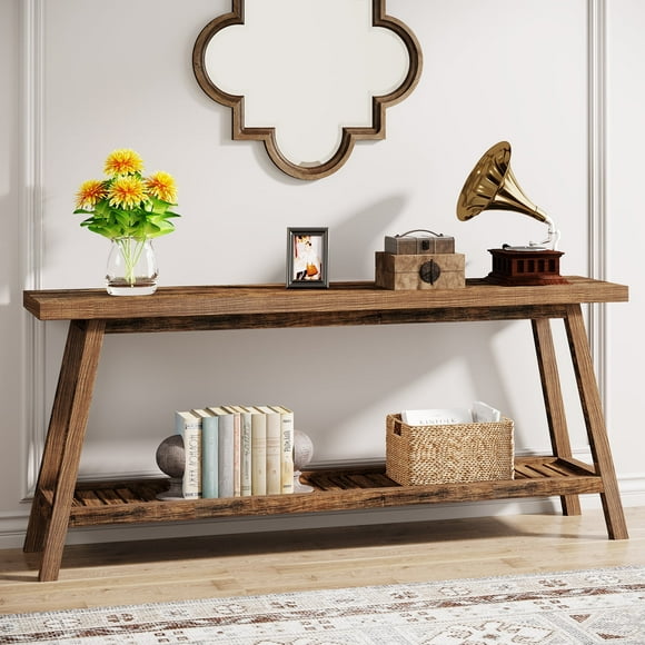 Tribesigns Farmhouse Console Table, 70.9 inches Extra Long Console Table for Entryway, Hallway, Living Room, Brown