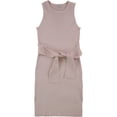 thumbnail image 1 of Guess Vestido de suéter ajustado con lazo en el frente para mujer, rosa, grande, 1 of 2