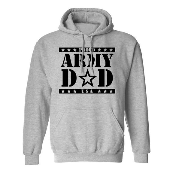 Proud Army Dad Hooded Sweatshirt in Sport Gray