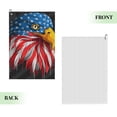 thumbnail image 2 of Naloa Eagle Head With American Flag Golf Towel Golf Gift for Men and Women Golf Towel with Carabiner Clip to Quickly Remove Mud, Dirt and Sweat, 2 of 8