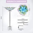 thumbnail image 4 of Bañera de vidrio para pájaros MUMTOP Garden Outdoor con estaca de metal en forma de pavo real, 4 of 7