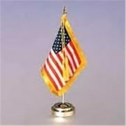 Annin Flagmakers 45202 4 in. X 6 in. Miniature U.S. Flag Set with Gold Finish Staff and Base