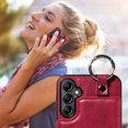 thumbnail image 4 of Nalacover for Samsung Galaxy A24 4G Wallet Case with Card Slots & Metal Finger Ring, Durable PU Leather Back Double Magnetic Botton Flip Kickstand Purse Shockproof Phone Case,Red, 4 of 10