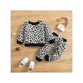 thumbnail image 3 of Bagilaanoe 2pcs Toddler Baby Girl Boy Long Pants Set Long Sleeve Pullover Tops+ Trousers 6M 12M 18M 24M 3T Leopard Print Casual  Outfits, 3 of 9
