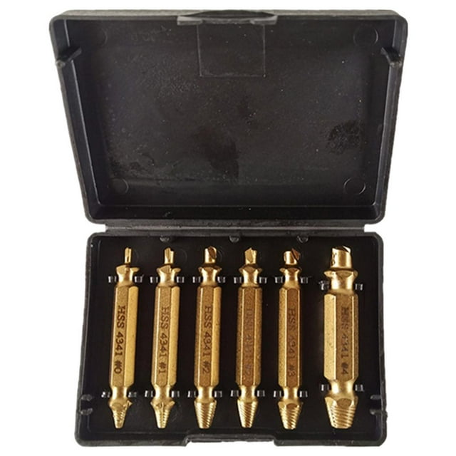 6Pcs Damaged Screw Extractor Stripped Screw Extractor Set Drill