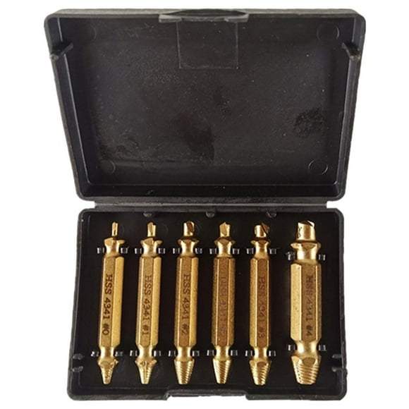 6x Broken Extractor and Screw Remover Set Screw Extractor Set