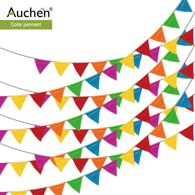 Details about   328ft Banner Bunting Multicolored Triangle Flags Birthday Wedding Party Decor US