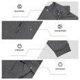 thumbnail image 6 of Mens Quarter Zip Pullover Long Sleeve Fall Sweatshirt with Kangaroo Pocket Sporty Hiking Outdoor Tops, 6 of 9