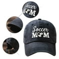 thumbnail image 4 of Baseball Caps Men Women Embroidered Soccer Mom Heart Washed Adjustable Unisex Breathable Sun Hat Running Workouts Black One Size, 4 of 4