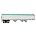 thumbnail image 2 of Covered Grain Trailer White with Green Tarp 1/87 (HO) Scale Plastic Model Car by HO Logistics, 2 of 7