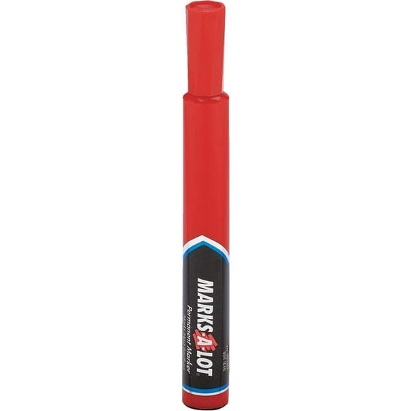 Avery Marks-A-Lot Permanent Marker Regular Desk Style - Chisel Point - Set of 6, Red