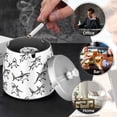 thumbnail image 6 of WOBOGO Sketch Shark Ashtray with Lid Stainless Steel Smokeless Odorless Windproof for Home Bedroom Office Desk Patio Outdoor Balcony, 6 of 7