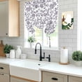 thumbnail image 6 of Pastoral Flowers Tie Up Curtain 63 Inches Long, Vintage Purple Flower Farmhouse Plant Balloon Style Kitchen Window Curtain Over Sink, Small Window Rod Pocket Curtain 46"x63", 6 of 9