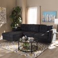 thumbnail image 2 of Baxton Studio Mireille Modern and Contemporary Dark Grey Fabric Upholstered Sectional Sofa-Color:Grey,Material:Fabric "Polyester 100"/Pine Wood/Foam,Quantity:1,Style:Contemporary, 2 of 7