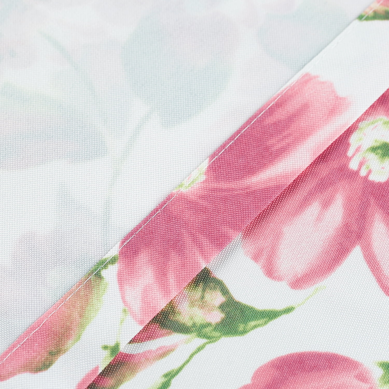 VOGOL 52x96 inch ICY Pink Floral Easy-Care Curtains, Semi