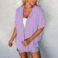 thumbnail image 4 of Jxximdong Tshirts for Women Womens 2023 Summer Lightweight Cardigan Short Sleeve Open Front Casual Loose Cover Ups Tops Blouse Purple Summer Tops M, 4 of 9