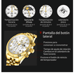 thumbnail image 4 of Relojes Lujoso Para Hombres Oro Correa Cuarzo Impermeable Xtellar blanco, 4 of 4