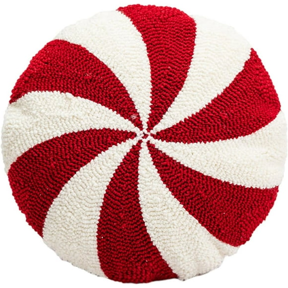 Almohada de bastón de caramelo, adornos navideños de bastón de caramelo, lindas almohadas, almohada de menta, almohada navideña con forma de bastón de caramelo, decoración navideña roja y blanca para