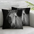 thumbnail image 3 of Horse Black and White' Animal Throw Cushion Pillow Cover for Living Room, Sofa, 3 of 5