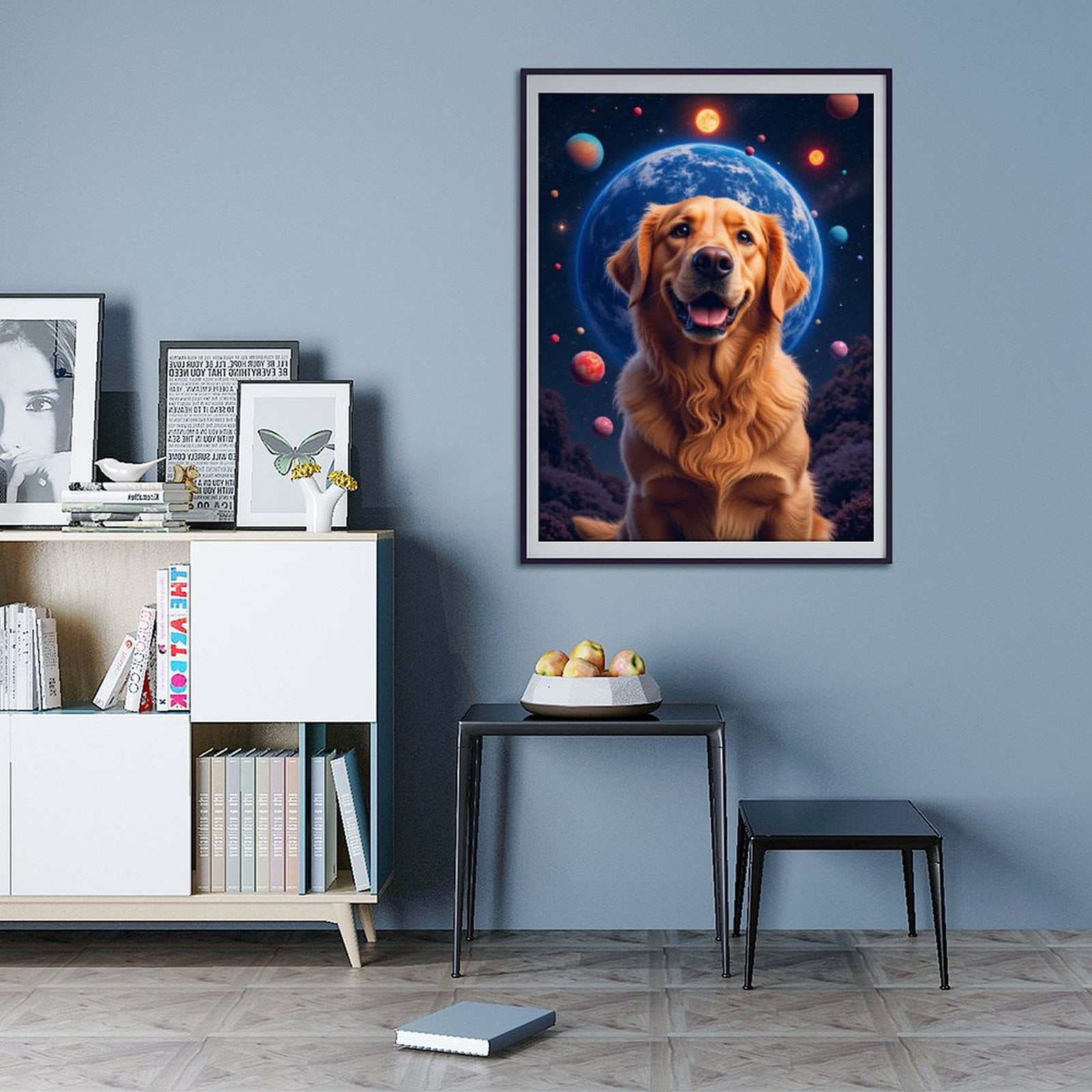 Diamond Art Kit for Adults, Dog Space Adventure Planets Stars Diamond Painting for Adults Beginners, DIY Diamond Art Painting Kits, 5D Diamond Painting Crafts for Home Decor 12x16 Frameless