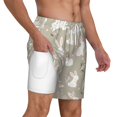 thumbnail image 3 of Goofa Rabbit And Flower Printed Men's Swim Trunks Board Shorts Quick Dry Mens Swimming Trunks with Compression Liner,Breathable Fit Hawaii Beach Shorts-Small, 3 of 9