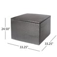 thumbnail image 6 of Grey Rattan Storage Box for Outdoor Use Stores Light - weight Blankets and Serves as Informal Table, 6 of 6