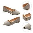 thumbnail image 2 of WORGEOUS 1 par de zapatos desnudos planos puntiagudos de verano elegantes zapatos de mujer soltera antideslizantes con perlas, 2 of 7