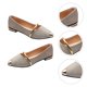 thumbnail image 2 of 1 par de zapatos desnudos planos puntiagudos de verano elegantes zapatos de mujer soltera antideslizantes con perlas, 2 of 6