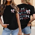 thumbnail image 2 of WERYOUNG Red White & Blue Graphic T Shirt For Women Short Sleeve Crew Neck Patriotic Tee Independence Day USA Celebration T-Shirts Holiday Party Versatile Tops L, 2 of 4