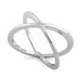 thumbnail image 1 of 925 Sterling Silver Oxidized Platinum Plated Overlapping X Women Ring, 1 of 2