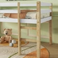 thumbnail image 4 of PAPROOS Solid Wood Twin-Size Low Loft Bed with Ladder, White+Natural, 4 of 7