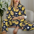 thumbnail image 4 of Goofa Moon Bear Printed Women’s 2 Piece Pajama Set Super,Pajamas Women's Long Sleeve Sleepwear Soft Button Down Loungewear Pjs Lounge Set Nightwear-Small, 4 of 9