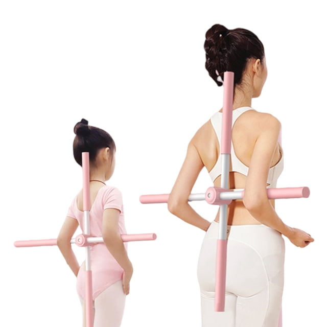 Yoga Sticks Stretching Tool Retractable Posture Corrector Humpback Correction Stick with Steel Pipe and Foam Suitable for Office Workers, Elderly, and Children, Length 80cm