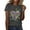 Grey, variant on Blouses for Women Short Sleeve Casual Crew Neck Printed Top Summer Tops L