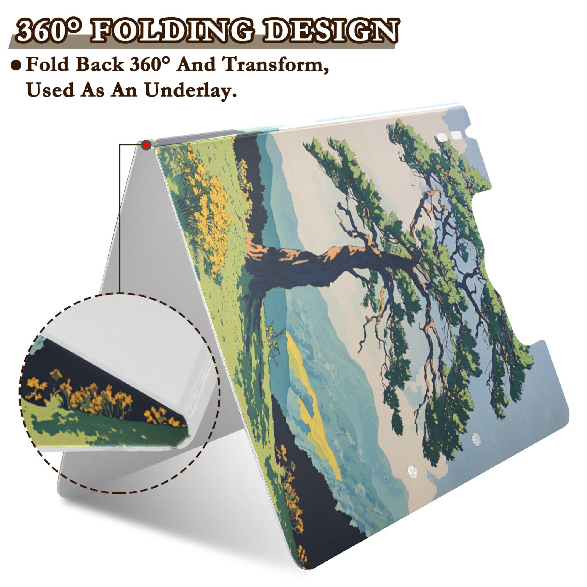 FORMRS A4 Clipboard Folder with Pen Holder Horizontal Foldable School Office Binder, Mounatin at Dawn