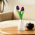 thumbnail image 4 of QWUIIOMJPY Dark Purple Real Touch Artificial Tulip 13.39in Single Fake Bud, Floral Stem for Farmhouse Holiday Table Displays, Cost Effective Vase Filler, 4 of 5