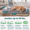 thumbnail image 3 of Furhaven Cooling Gel Dog Bed for Large Dogs w/ Removable Bolsters & Washable Cover, For Dogs Up to 95 lbs - Plush & Suede Sofa - Gray, Jumbo/XL, 3 of 9