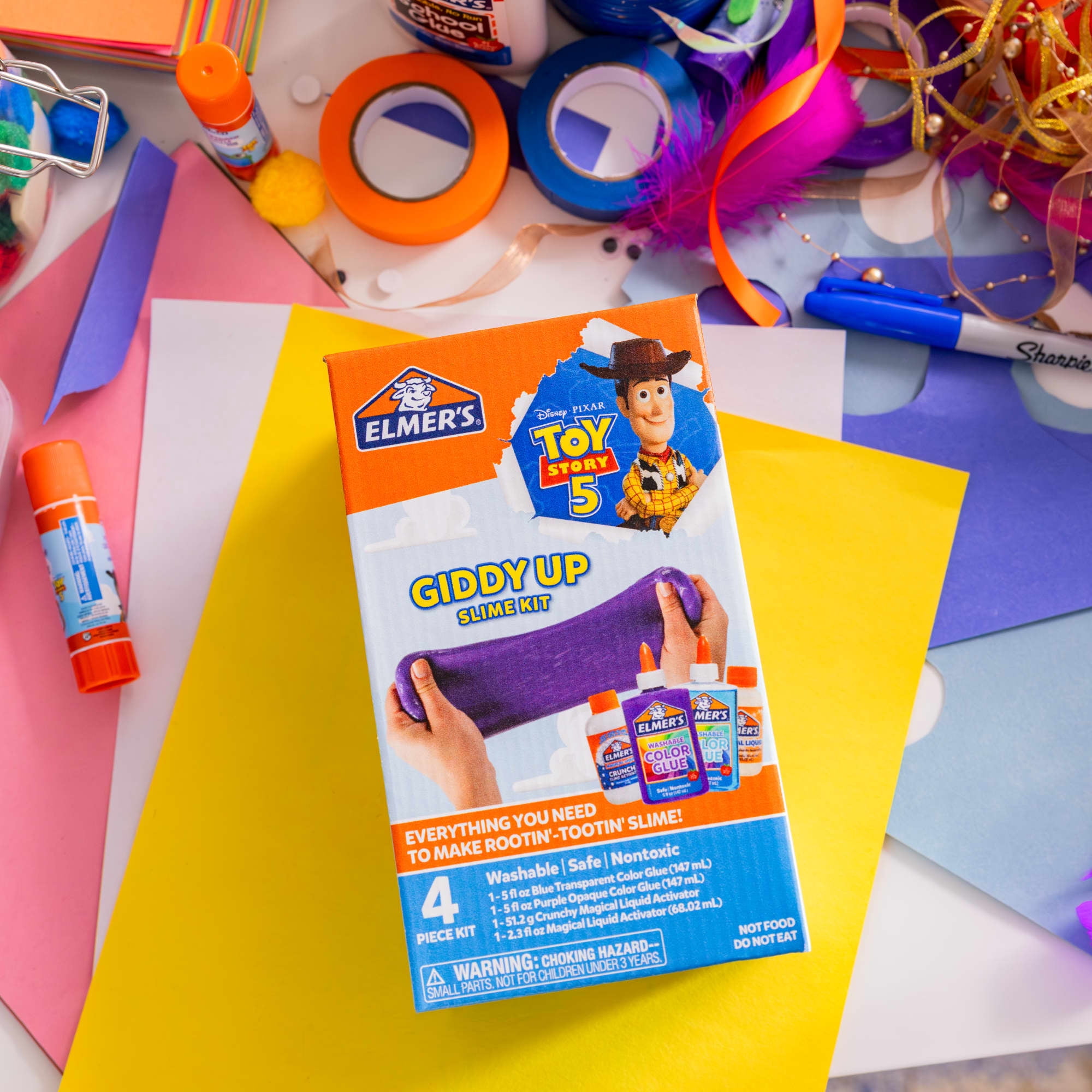 Elmer's Giddy Up Slime Kit featuring Toy Story Characters, Slime Supplies, 4 Piece