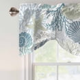 thumbnail image 5 of Summer Marine Life Tie Up Valances Curtain, Adjustable Kitchen Colorful Graffiti Corals Shell Sea Conch Starfish Valances for Windows Decor, Rod Pocket Short Curtains Set for Bedroom/Bathroom 60"x18", 5 of 9