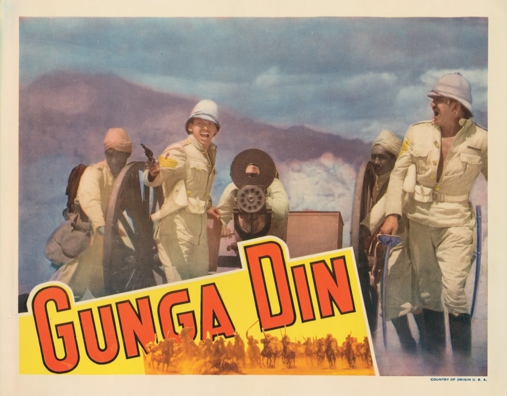 Gunga Din Lobbycard Douglas Fairbanks Jr Gun Victor Mclaglen Sword 1939 Movie Poster 