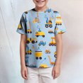 thumbnail image 2 of TOWED22 Toddler Boys Dinosaur Shark T-Shirts Short Sleeve Car Excavator Graphic Tees(Blue,4-5 Y), 2 of 5
