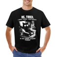 thumbnail image 7 of Re-Tired Men's Cotton HD Print Short Sleeve T-Shirt Crew Neck Top Black 3XL, 7 of 7