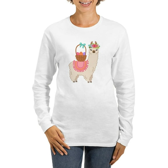 CafePress - EASTER ALPACHA Long Sleeve T Shirt - Women's Long Sleeve Graphic Casual T-Shirt