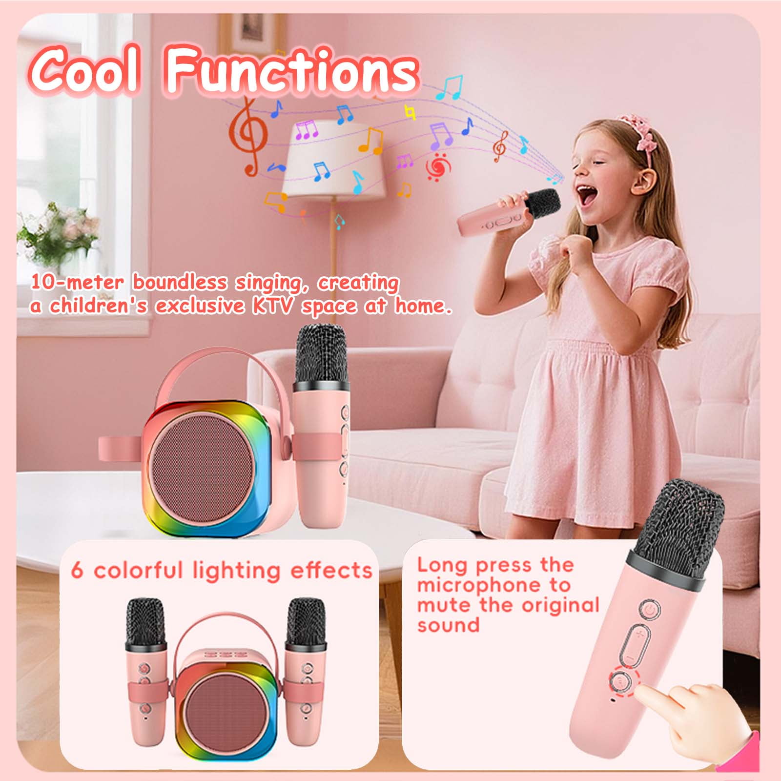 Ueasy Portable Karaoke Bluetooth Speaker - Thanksgiving & Christmas Gift, Wireless Microphone with Recording & Multi-Modes