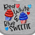 thumbnail image 4 of Inktastic 4th of July Red, White and Blue Sweetie Cupcakes and Stars Boys or Girls Baby Bib, 4 of 4
