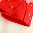 thumbnail image 4 of Hessimy Baby Girl Summer Clothes Short Sleeve T-Shirt Tops Pockets Shorts Set Toddler,Toddler Pocket(Red,6-9 Months), 4 of 7